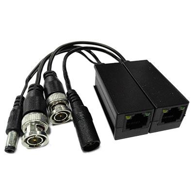 UTP Video + Power Converter Kit pour HDCVI / TVI / AHD jusqu'à 4MP empilable avec RJ45 (2 unités)