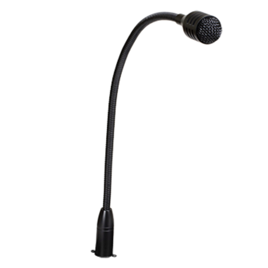 [IPG-GOOSENECK] Vástago de micrófono de cuello de cisne flexible, para usar con las bases de micrófono de los sistemas de difusión de sonido. Conector XLR