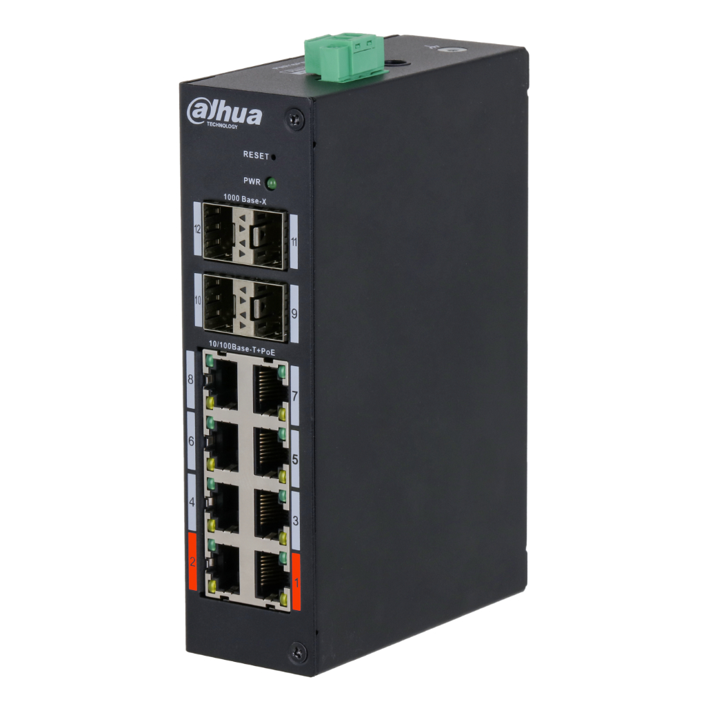 [HS4412-8ET-120] Switch Hardened PoE 8 puertos 10/100 +4SFP Gigabit 120W Manejable Layer2